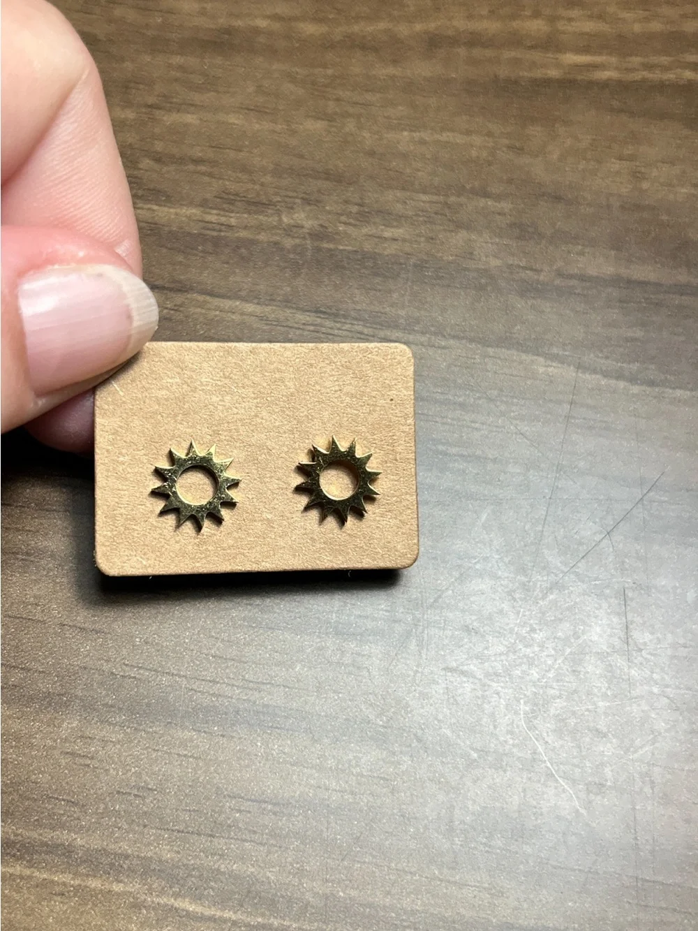 Sunburst Stud Earrings - Gold Tone
